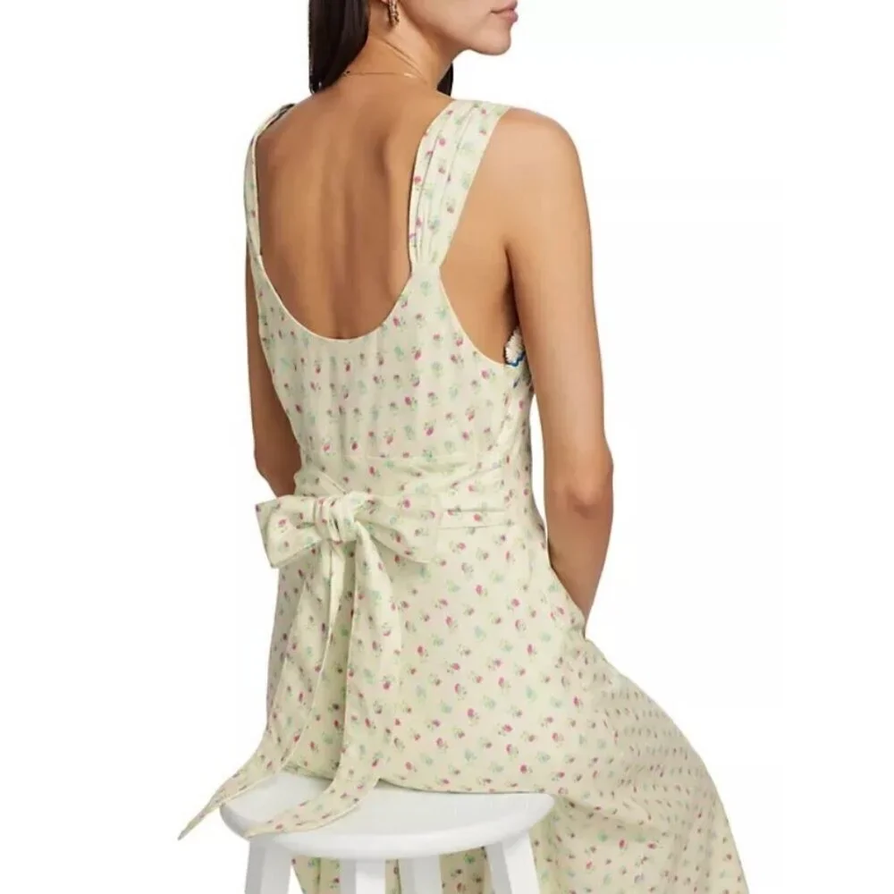 💕FREE PEOPLE💕 Sweet Hearts Midi Dress ~ Ivory Combo Medium NWOT